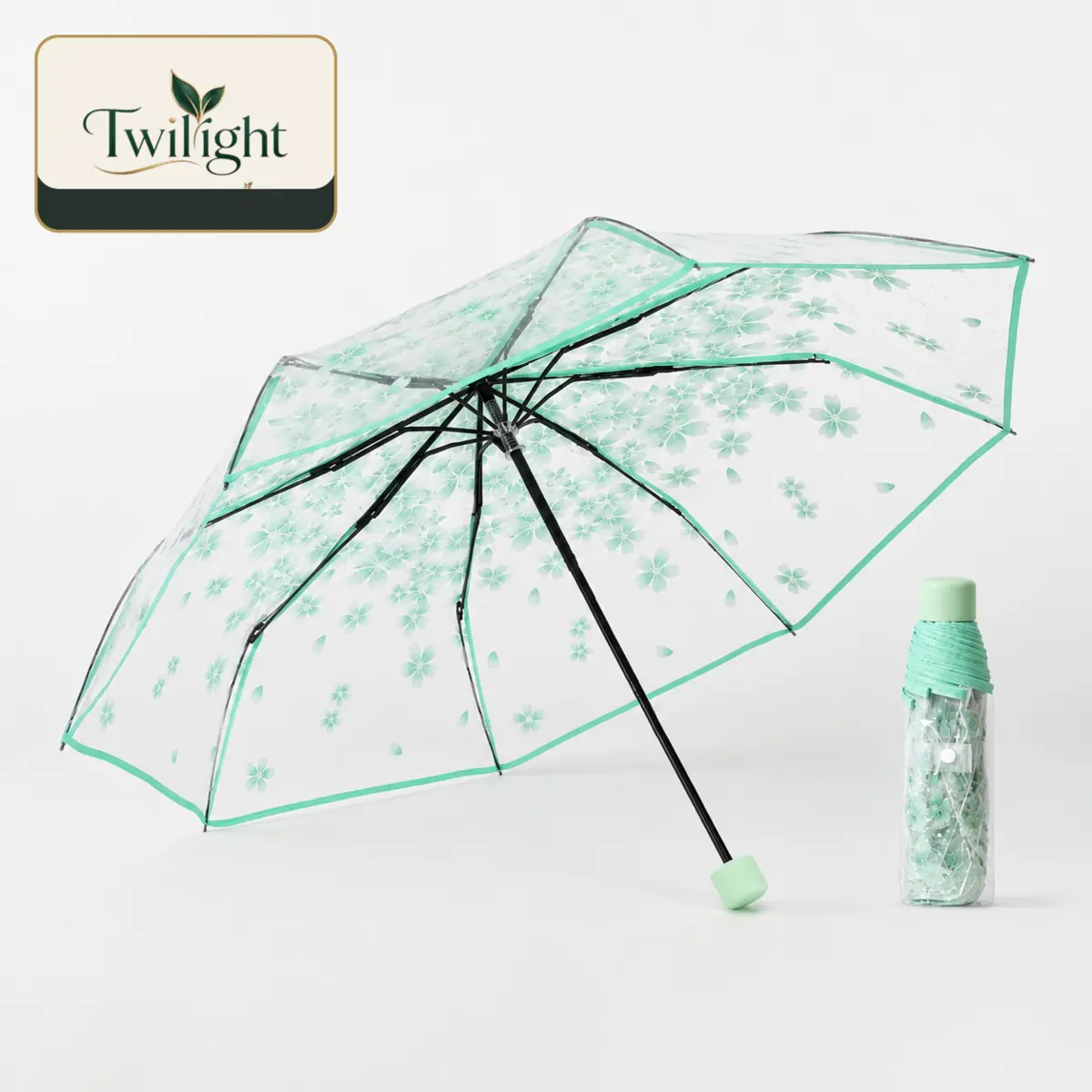 Transparent Floral Umbrella